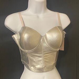 Shimmering Cream Bustier Bra